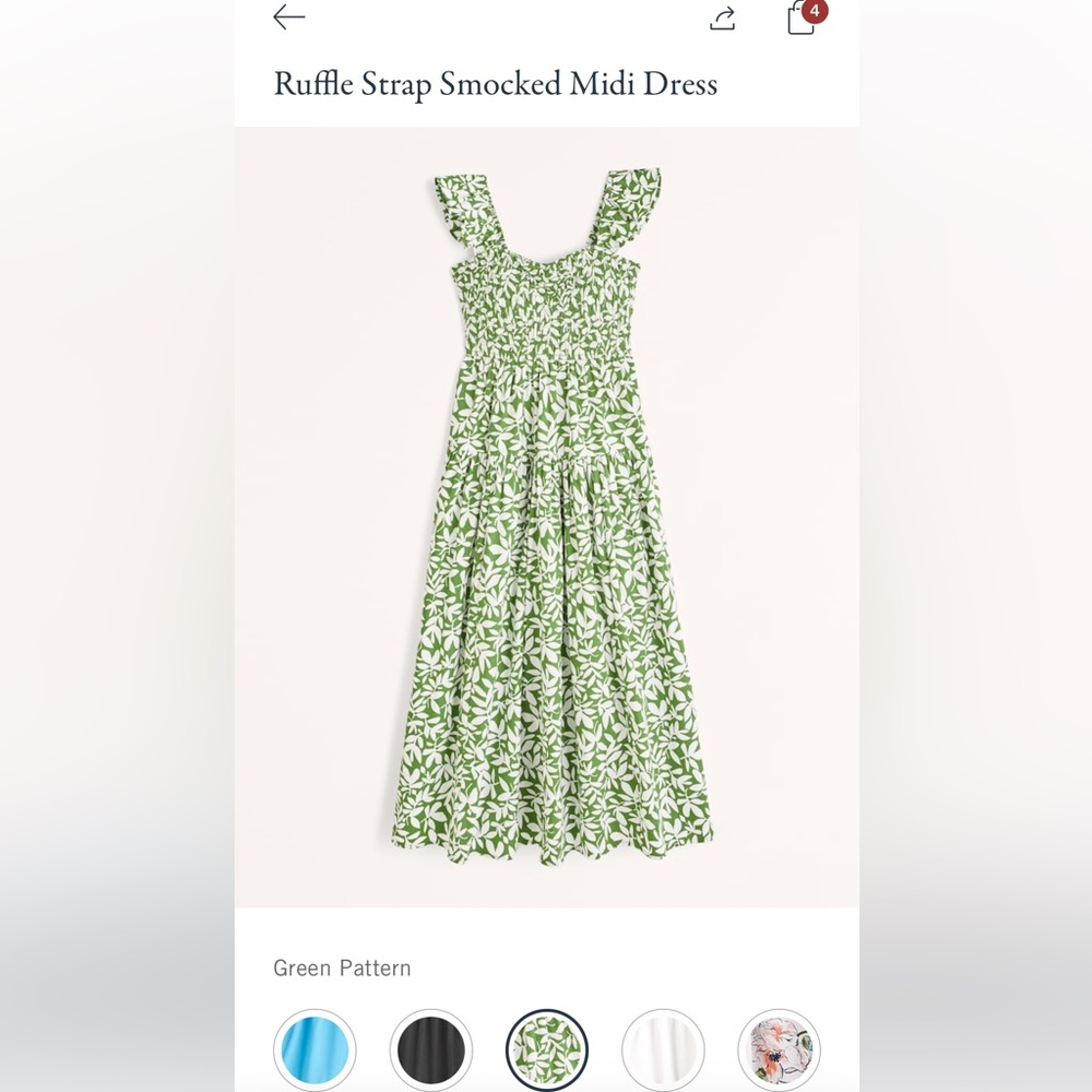 Abercrombie & Fitch Smocked Midi Dress